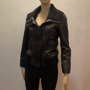 Vintage leather bomber jacket